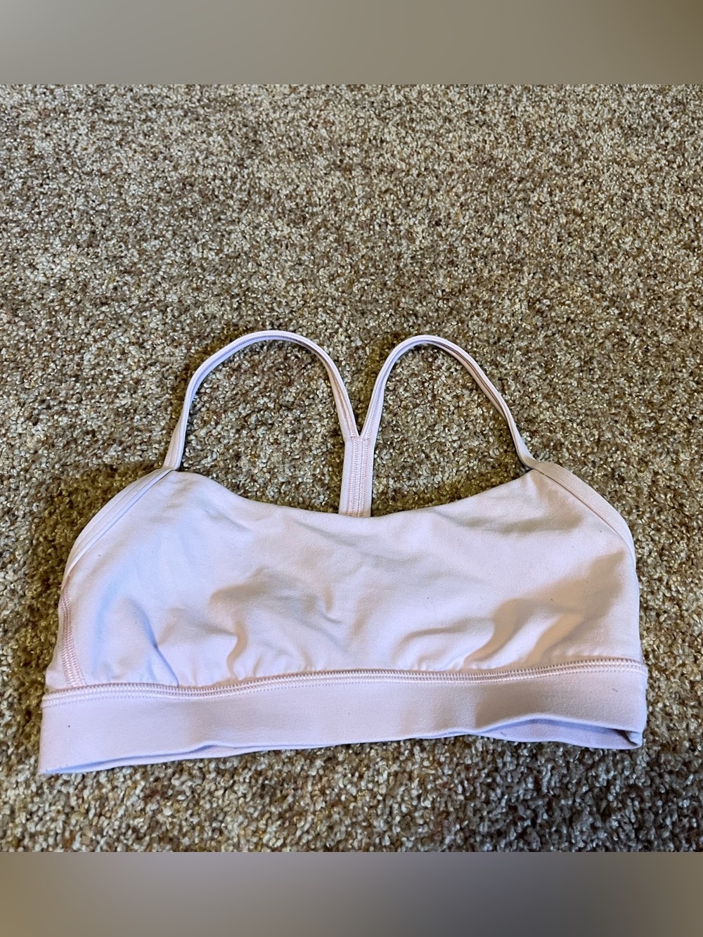 Lululemon Flow Y Nulu Bra Size 4 Light Pink Yoga Pilates Princess Athleisure